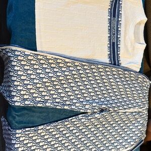 Christian Dior Blue Patterned Leggings